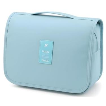 Imagem de Necessaire de Viagem com Gancho, Organizador de Produtos de Higiene, Divisórias Múltiplas, Bolsa Organizadora de Maquiagem, Bolsa de Cosméticos, Necessaire Executiva Masculina Feminina (Verde)