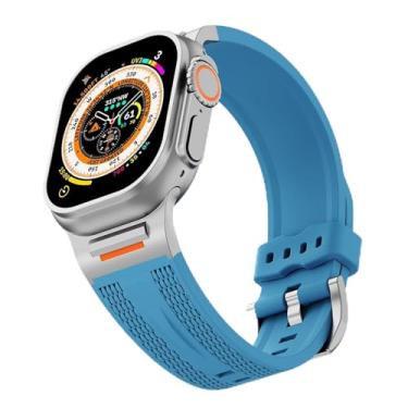 Imagem de EPANO Pulseira esportiva adequada para Apple Watch S10 de 46 mm, 49 Ultra, S10, 42 mm, 45, 44, 40, 38 mm, adequada para relógio IWatch 10/9/8/7/SE/6/4/5/3 (azul, para Ultra 2 1 de 49 mm)
