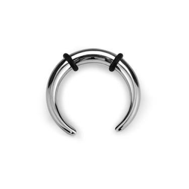 Imagem de BodyBonta G23 Anéis de Septo de Titânio 10G - Piercing de Nariz Pinçador ASTM F136 Brincos de Titânio para Mulheres Homens Prata 12 mm