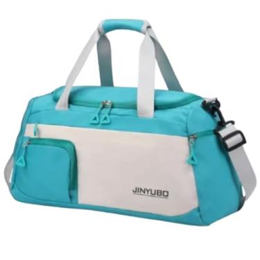 Imagem de Bolsa Mala De Mão 10kg Viagem Academia Bordo Grande Avião Alça ajustável Área Seca Área Molhada (Azul Celeste)