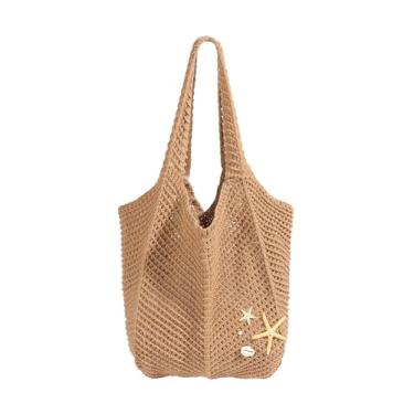 Imagem de RoseSeek Bolsa feminina de crochê para praia, malha de malha, bolsa de ombro Hawaii Fairy Grunge, Multicor, One Size, Macio