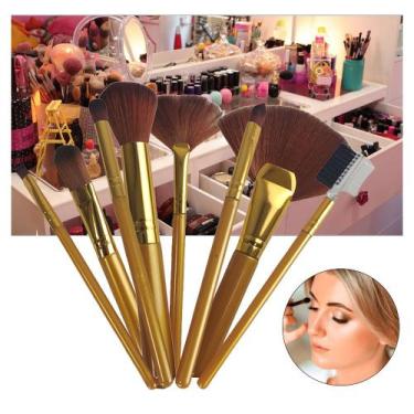 Imagem de Pincel Kit 8 Peças Maquiagem Make Up Base Corretivo Po Sombra Profissi