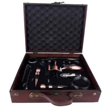Imagem de Kit Abridor de Vinho Profissional Saca Rolha com Acessórios e Estojo M