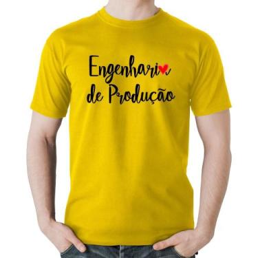Imagem de Camiseta Algodão Engenharia de Produção - Foca na Moda, Amarelo, GGG