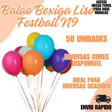 Imagem de Balão Bexiga Liso Festa Decoração 9 C/50 FestBall - Fest Ball, Pink