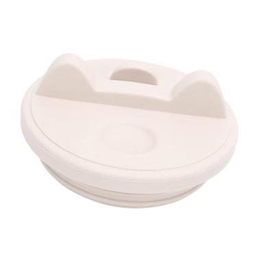 Imagem de SPYMINNPOO Tampa de Copo de água de Silicone de 40 Onças, Formato de Orelha de Gato, Capa à Prova de Derramamento para Copo, Suporte de Telefone para Conveniência (Cor da pele)