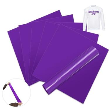 Imagem de MerryMade SportFlex Iron-On, 30.5 cm x 30.5 cm 6Packs - Vinil de transferência de calor HTV para roupas esportivas (roxo, 30 x 30 cm, 6 folhas)