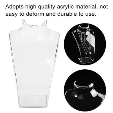Imagem de Generic Busto de Manequim de Joias Acrílicas de 3 Cores, Lindo Expositor para Colares e Brincos, 5,4" X 8,5", Durável e Atraente, Ideal para Organização de Joias (Transparente)