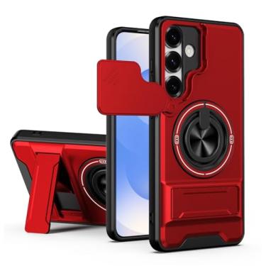 Imagem de SORAKA Capa para Samsung Galaxy S25 Plus com suporte,proteção de lente com janela e capa dupla de PC e TPU compatível com suporte magnético para carro