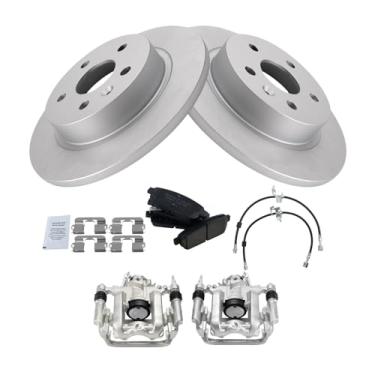 Imagem de TRQ Kit de freio traseiro e rotor de cerâmica premium G-Coated Compatível com Chevrolet Cruze 2011-2015 2016 Cruze Limited