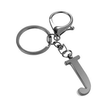 Imagem de Chaveiro De Aço Inoxidável Preto Letras A-Z Unissex Pingente Para Moch