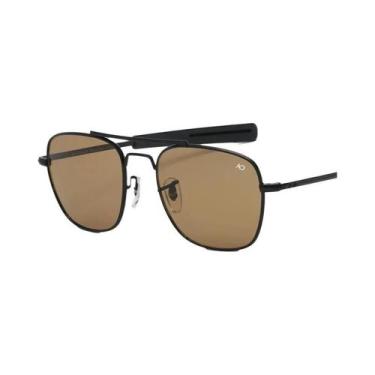 Imagem de Óculos De Sol De Luxo Para Homens Estilo Militar Designer Quadrado Mod