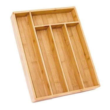 Imagem de Porta Talher Organizador de Gaveta Bambu Ecokitchen 35x28cm - Mimo Sty