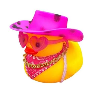 Imagem de Chapéu De Cowboy Rosa Em Borracha Para Decoração De Painel De Carro, A