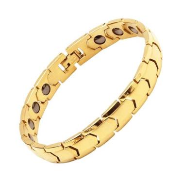 Imagem de Pulseira Esportiva Masculina De Aço Titânio Com Terapia Magnética, Des