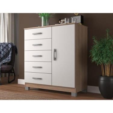 Imagem de Cômoda com Sapateira 5 Gavetas e 1 Porta Zurique - Evidência Móveis