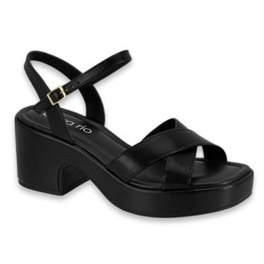 Imagem de Sandalia Feminina Beira Rio Salto Anabela Bloco Leve Casual Ref: 8517.