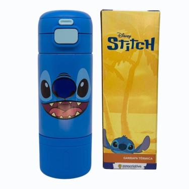 Imagem de Garrafa Térmica Inox Canudo Alça STITCH 450ML Zona Criativa-Unissex
