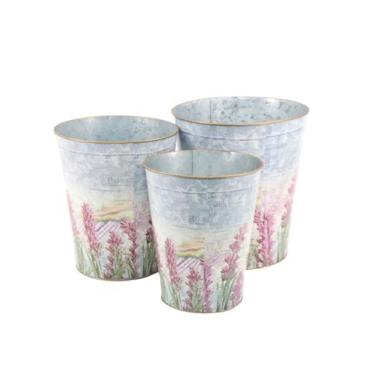 Imagem de Vasos Cachepot De Metal 18Fx-862B Jogo 03 Peças