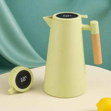 Imagem de Garrafa Térmica MS-934 1L Termometro Digital Café Chá Nórdica Com Cabo