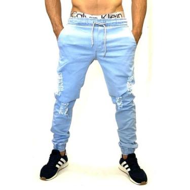 Imagem de Calça jeans masculina JOGGER calça com elastano premium jeans sarja - 