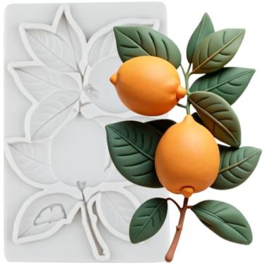 Imagem de MYPRACS Molde de silicone para fondant de folhas de limão para decoração de bolos, cobertura de cupcake, pasta de goma de chocolate, argila de polímero