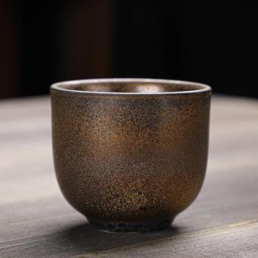 Imagem de Xícara de chá de cerâmica grossa, xícara principal, conjunto de chá de kung fu de cerâmica esmaltada ferrugem com capacidade de 70,9 g-A4