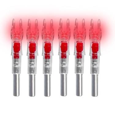 Imagem de Bgary Pacote com 6 Nocks iluminados para flechas .244/6,2 mm para caça ao arco e flecha