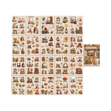 Imagem de Série De Estações: 20 Folhas De Adesivos Decorativos PET Para Diário, 