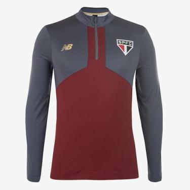 Imagem de Blusa São Paulo 25/26 Treino New Balance Masculina, Cinza, Vermelho, G