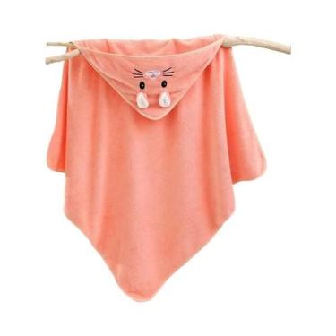 Imagem de Roupão De Banho Infantil Em Fleece Coral Com Capuz Para Meninos E Meni