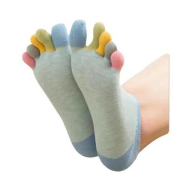 Imagem de Meias De Algodão Esportivas Femininas Com Dedos Separados, Cano Alto, 