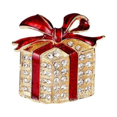 Imagem de Broche Feminino De Natal Com Strass, Design De Pinheiro, Maçã, Sino E 