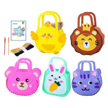 Imagem de Kits de costura para crianças, conjunto educativo de artesanato DIY, conjunto de bolsa de costura, para iniciantes e entusiastas de bricolage, aniversário, sala de aula, projeto escolar, lembrancinha