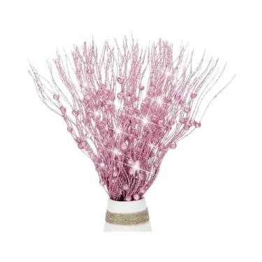 Imagem de Bola De Natal Com Glitter Em Forma De Floco De Neve, Flores Artificiai