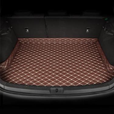 Imagem de Tapete de couro para porta-malas de carro para Porsche Taycan 2019-2024 - Protetor de bandeja de carga antiderrapante à prova d'água para porta-malas traseiro - Acessórios interiores com design de