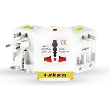 Imagem de Kit 4 Adaptadores Tomada Universal - Viagens Internacionais - Genérica