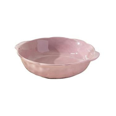 Imagem de Esmalte colorido de cerâmica, grande capacidade, panelas e tigelas grandes, utensílios de mesa binaural frescos domésticos - 30,5 cm - roxo taro