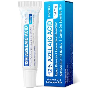 Imagem de Ácido azelaico para rosto com 12% de ácido azelaico, soro de ácido azelaico para aliviar cravos e vermelhidão, acne creme-equilibra o tom da pele, limpa poros e alivia a irritação, 20 g