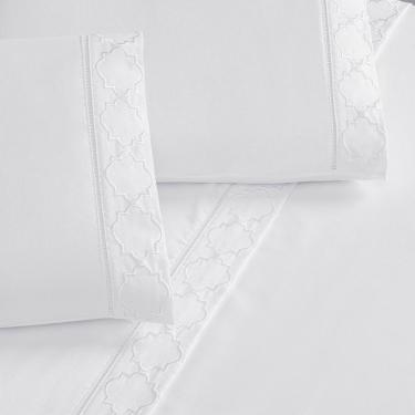 Imagem de Jogo De Cama 300 Fios Bordado Queen Infinity 04 Peças - Branco