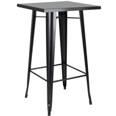 Imagem de Mesa Bistrô Alta Tolix 60x60cm Preta, Ideal Para Bar, Café Ou área Gourmet