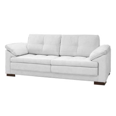 Imagem de Sofá Retrátil Bali 2 Lugares Couro 175Cm Pés de Madeira