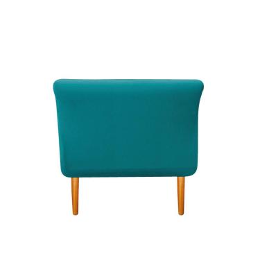Imagem de Recamier Estofado Ari 90cm Solteiro Suede Azul Turquesa