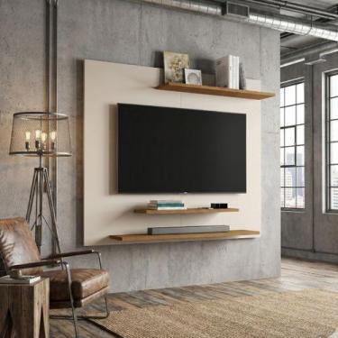 Imagem de Painel Dubai para TV até 40 Polegadas com Prateleiras Cor:Off White/Na