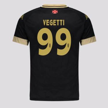 Imagem de Camisa Kappa Vasco Supporter UP Preta e Dourada 99 Vegetti, P