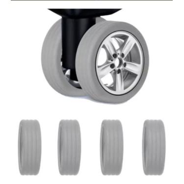 Imagem de Kit Com 05 Protetor Silicone Para Rodas Mala, Maleta Bagagem Pronta En