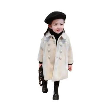Imagem de Casaco De Lã Com Botões Duplos Para Meninas, Jaqueta De Outono E Inver
