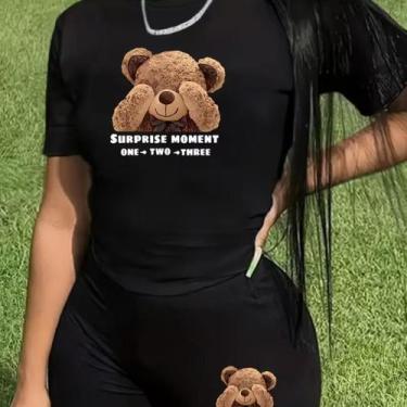 Imagem de Conjunto Camisa e Shorts Surprise Moment Feminino Verão Kit Roupa Femi