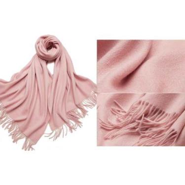 Imagem de Cachecol Feminino Grande Grossa Liso De Caxemira Inverno - Fenix, Rosa