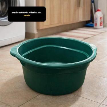 Imagem de Bacia Redonda Plástica 25L Verde - NATUPLAST